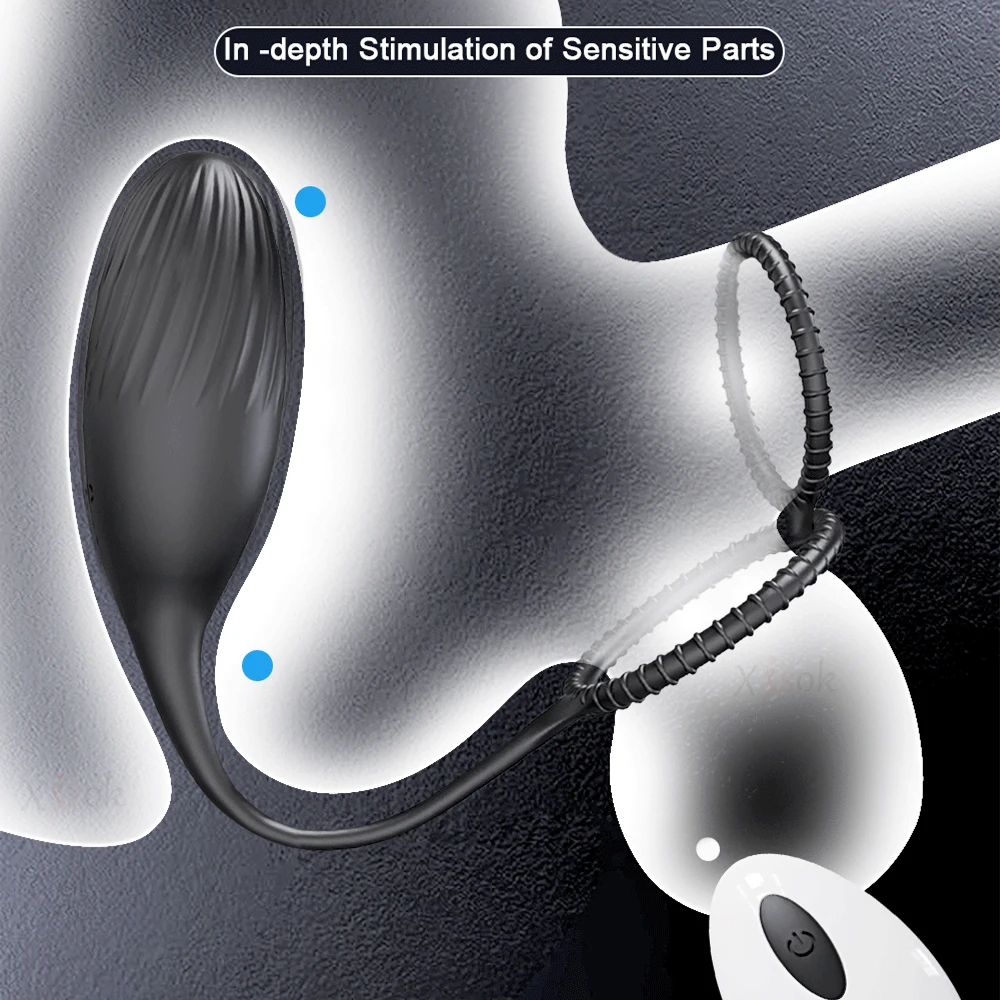 Cock Ring with Prostate Stimulator Vibrating Egg Sex Toys for Couples Vibrator for Men Gay Prostate Massager Wireless Remote Vibrators cb5feb1b7314637725a2e7: AP51-YK-BK|AP51-YK-BK-BOX