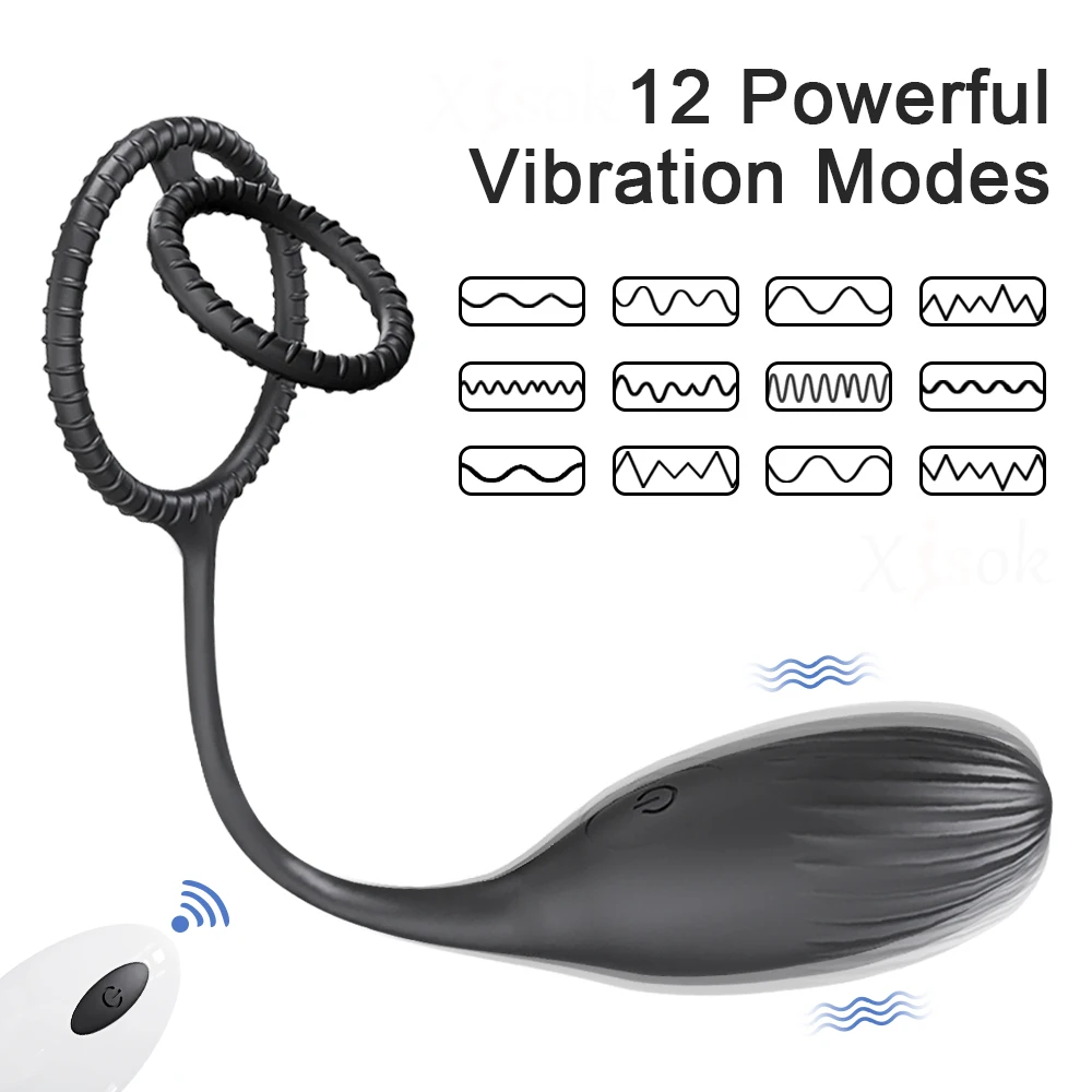 Cock Ring with Prostate Stimulator Vibrating Egg Sex Toys for Couples Vibrator for Men Gay Prostate Massager Wireless Remote Vibrators cb5feb1b7314637725a2e7: AP51-YK-BK|AP51-YK-BK-BOX
