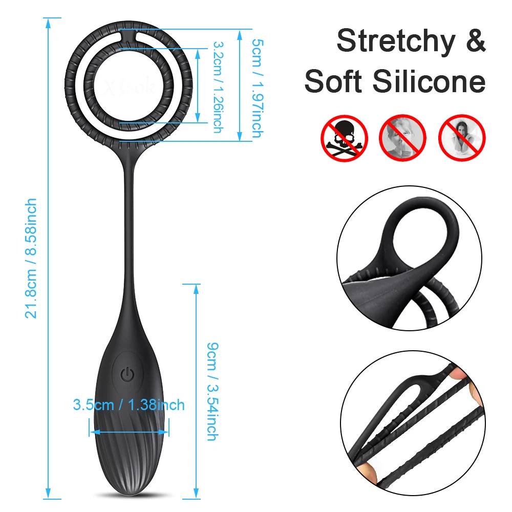Cock Ring with Prostate Stimulator Vibrating Egg Sex Toys for Couples Vibrator for Men Gay Prostate Massager Wireless Remote Vibrators cb5feb1b7314637725a2e7: AP51-YK-BK|AP51-YK-BK-BOX