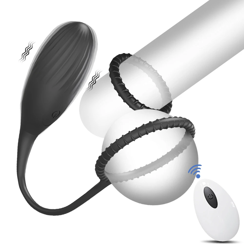 Cock Ring with Prostate Stimulator Vibrating Egg Sex Toys for Couples Vibrator for Men Gay Prostate Massager Wireless Remote Vibrators cb5feb1b7314637725a2e7: AP51-YK-BK|AP51-YK-BK-BOX