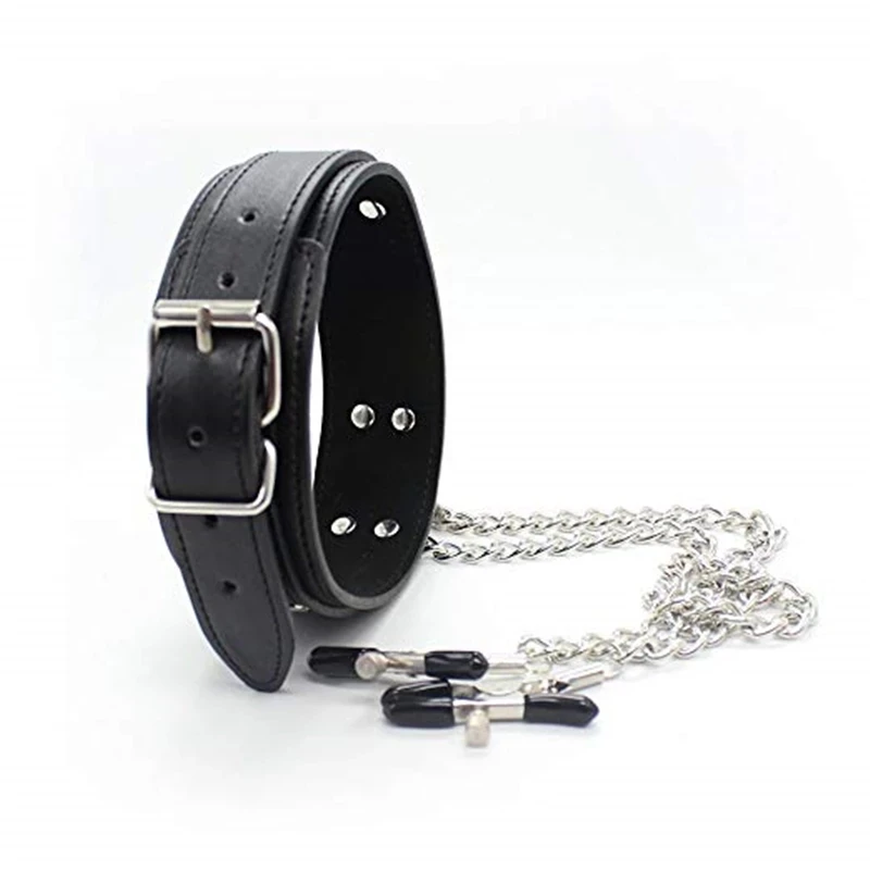 Cool Punk Choker Leather Neck Collar Nipple Clamp Breast Clip Chain Couples SM Sex Toys For Women 18 Adult Games Erotic Products Sex Games 1ef722433d607dd9d2b8b7: China
