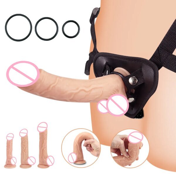 Dildo Strap On Realistic Penis with Suction Cup G-spot Anal Butt Plug Belt Wearable Panties Adult Lesbian Masturbation Sex Toy Sex Toys For Lesbians 1ef722433d607dd9d2b8b7: China
