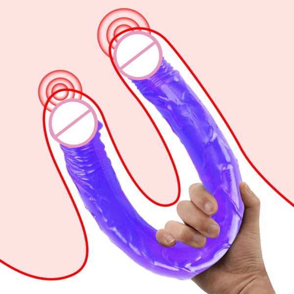 Double Dildo Flexible Soft Cock G-spot Toys Anal Plug Sex Toys for Women Gay Lesbian Vagina Double Ended Dong Artificial Penis Sex Toys For Lesbians cb5feb1b7314637725a2e7: Black|Blue|Pink|Purple|Skin|Transparent