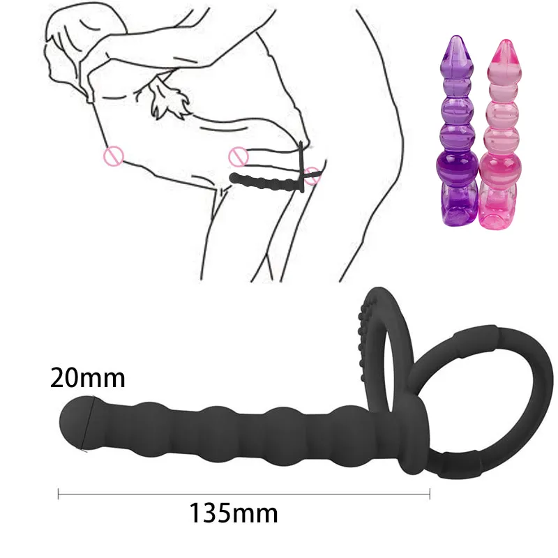 Double Penetration Dildo Rings Strap On Penis Delayed Ejaculation Anal Beads Butt Anus Vaginal Massager Sex Toys For Men Couples Dildos cb5feb1b7314637725a2e7: AT-001-Pink|AT-001-Purple|AT-003-Pink|AT-003-Purple|AT-103-Black