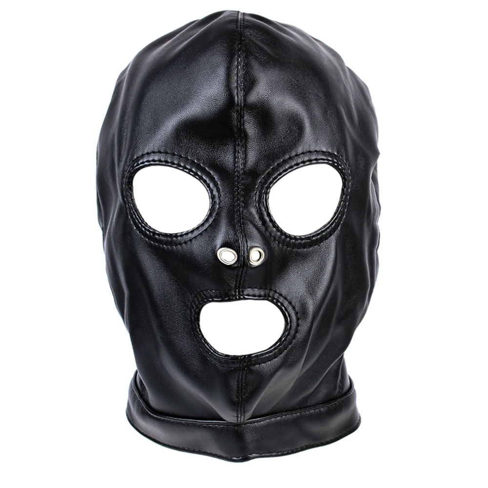 Erotic Accessories Fetish Mask Adult Sex Toys Hollow Hood Couples Flirting Sexy Headgear Leather For Woman Sex Games cb5feb1b7314637725a2e7: Black