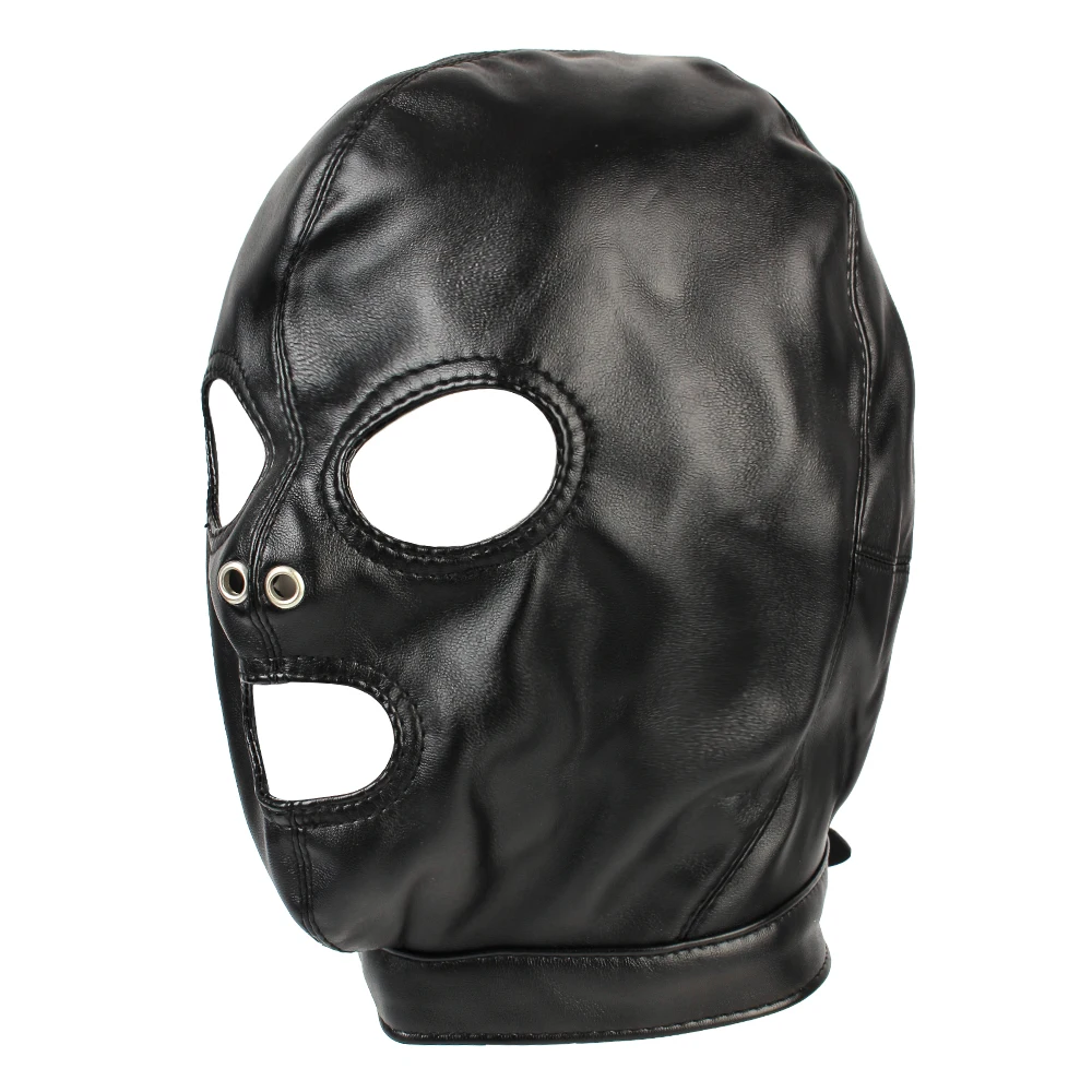Erotic Accessories Fetish Mask Adult Sex Toys Hollow Hood Couples Flirting Sexy Headgear Leather For Woman Sex Games cb5feb1b7314637725a2e7: Black