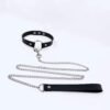 Erotic Leather Bondage Strap of Bdsm Restraint Collar with Metal Chain for Men Women Slave Role Play Traction Flirting Sex Toys Sex Games cb5feb1b7314637725a2e7: Sky Blue