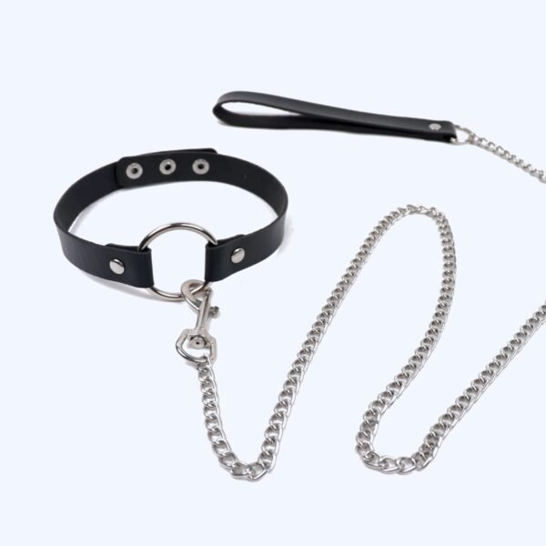 Erotic Leather Bondage Strap of Bdsm Restraint Collar with Metal Chain for Men Women Slave Role Play Traction Flirting Sex Toys Sex Games cb5feb1b7314637725a2e7: Sky Blue