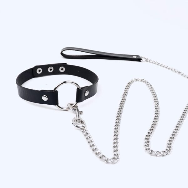 Erotic Leather Bondage Strap of Bdsm Restraint Collar with Metal Chain for Men Women Slave Role Play Traction Flirting Sex Toys Sex Games cb5feb1b7314637725a2e7: Sky Blue