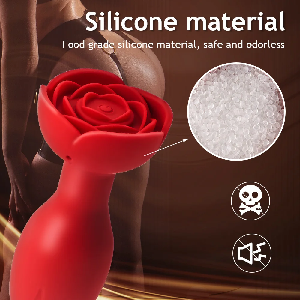 Female Rose Anal Plugs Vibrator APP Bluetooth Control Rotating Vibration Stimulation Prostate Massager Sex Toy for Women Men Gay Trending Now cb5feb1b7314637725a2e7: Black anal plugs|Red anal plugs