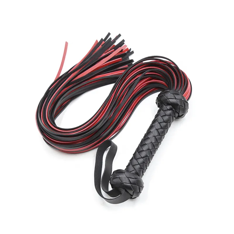 Fetish Black&Red PU Leather Whip Flogger Handle Spanking Paddle Knout Flirt BDSM Adult Game Erotic Sex Toys for Women Couples Sex Toys For Women cb5feb1b7314637725a2e7: Black|Black B|Black Red|Black-A