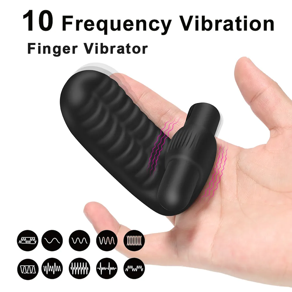 Finger Sleeve Vibrator G Spot Orgasm Massage Clit Stimulate Female Masturbator Vibrator Lesbian Sex Toys For Women Adult Product Sex Toys For Lesbians cb5feb1b7314637725a2e7: A