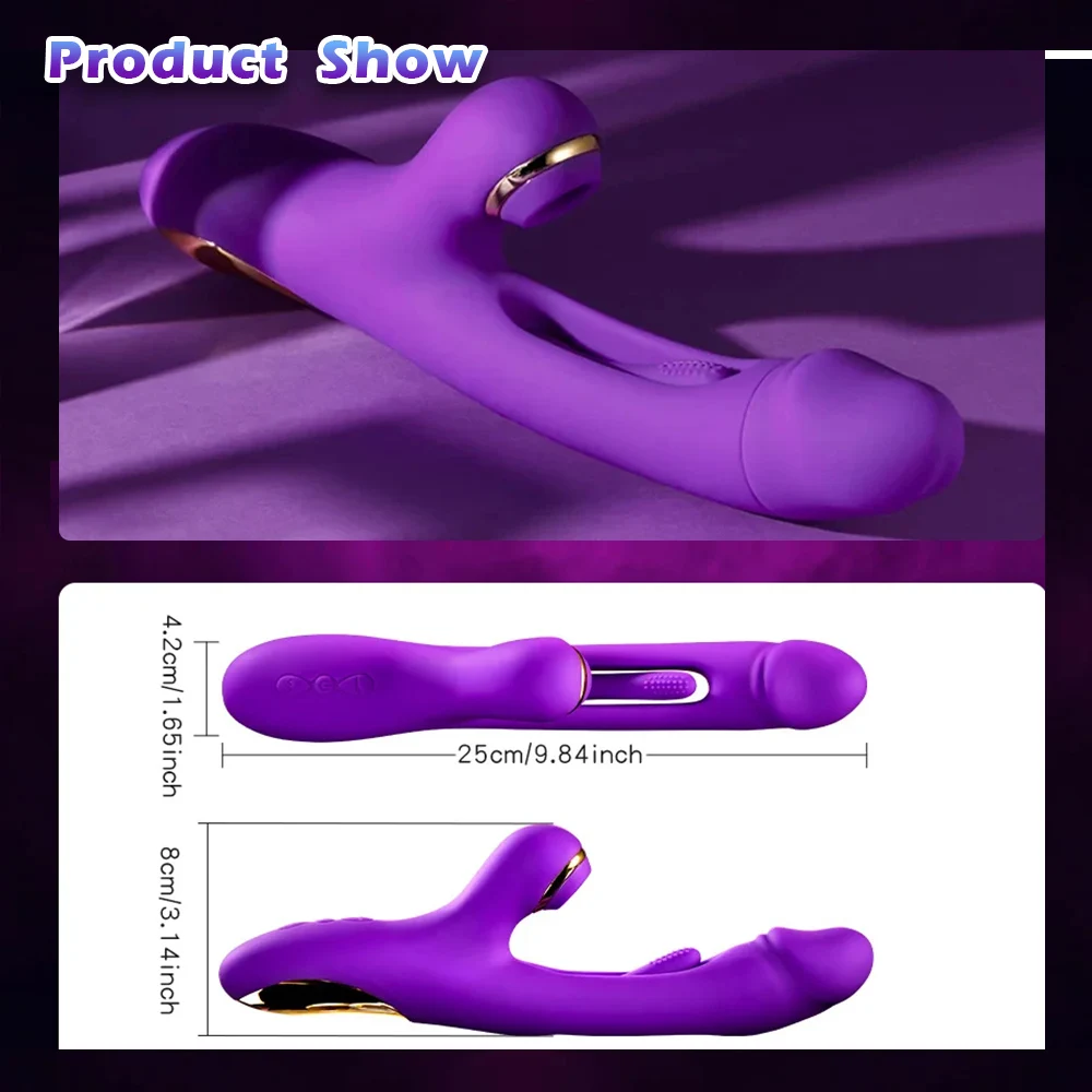 Flapping Dildo Vibrator for Women Clitoris Clit Sucker Stimulation Powerful G Spot Sex Toy Woman Female Rabbit Sucking for Adult Best Sellers cb5feb1b7314637725a2e7: Purple|Red