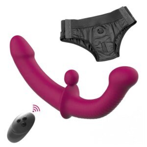 G-Spot Double-Ended Adult Sex Toys with 10 Modes Strapless Strap-on Dildo Vibrator with Remote Control for Women Lesbian Couples Sex Toys For Lesbians cb5feb1b7314637725a2e7: U20-Wine|U20-Wine-Panty