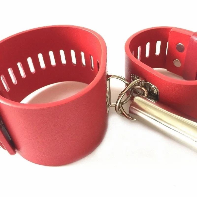 HESEKS BDSM Bondage Kit Spreader Bar Handcuffs Ankle Cuffs Fetish Restraints Set Sex Toys for Couples Bondage Gear cb5feb1b7314637725a2e7: Black|Red