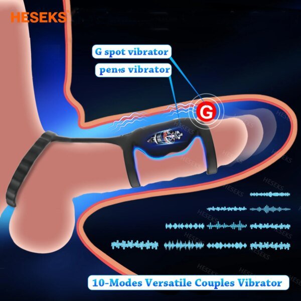 HESEKS Sex Toys For Men Penis Ring Testicles Vibrator Ejaculation Delay Enlargement Penis Adult Goods Intimate For Men Couples Best Sellers cb5feb1b7314637725a2e7: Black