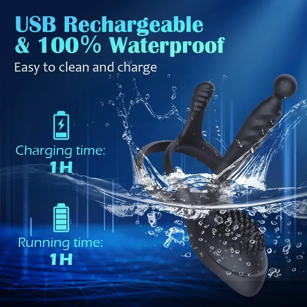 Hannibal Penis Rings Vibrator for Men 10 Speeds Delay Ejaculation Double Cock Ring Clitoral Stimulator Adult Sex Toys for Couple Sex Toys For Couple Hannibal Penis Rings Vibrator for Men 10 Speeds Delay Ejaculation Double Cock Ring Clitoral Stimulator Adult Sex Toys for Couple Sex Toys For Couple cb5feb1b7314637725a2e7: Remote Control