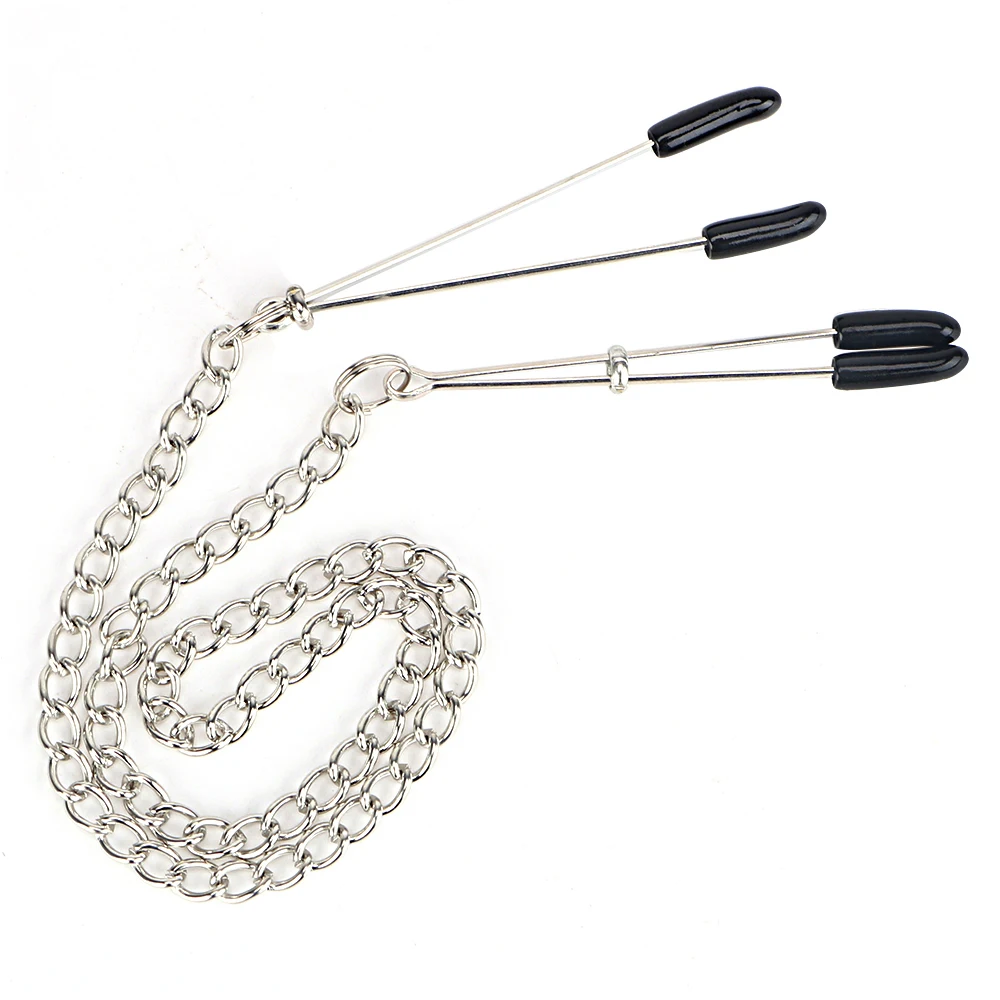 IKOKY Nipple Clamps with Metal Chain Adjustable Breast Labia Clips Clit Clamp Sex Toys for Couple Fetish Adult Game Sex Product Sex Games Sexually Suggestive: No