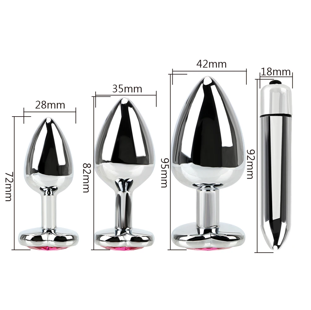 IKOKY Stainless Steel Anal Plug Bullet Vibrators Female Masturbation Prostate Massager Sex Toys For Men Butt Plug Vibrators Sex Toys For Men cb5feb1b7314637725a2e7: large|large and bullet|medium|medium and bullet|S M L and bullet|small|small and bullet