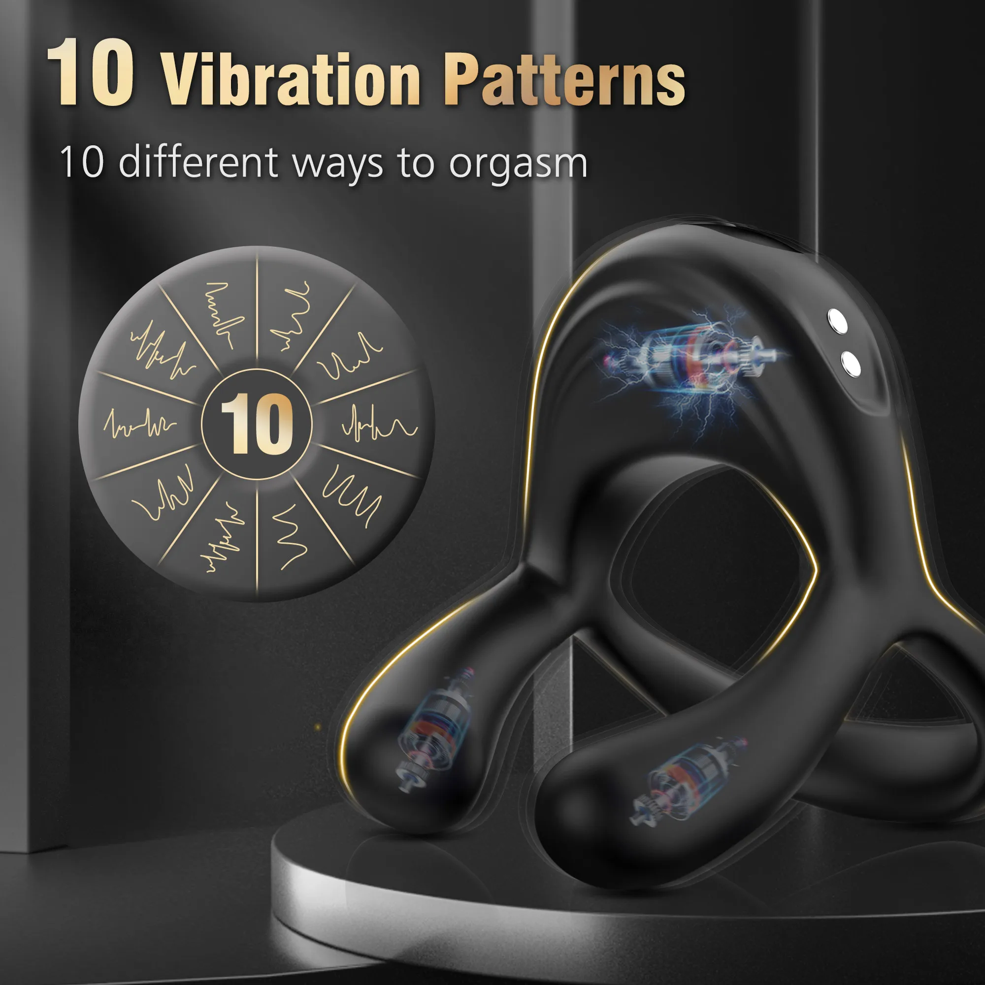 Kushor Vibrating Cock Ring Vibrator Cockring Penis Rings G Spot Clitoral Stimulator Delayed Ejaculation Sex Toys for Couples Vibrators cb5feb1b7314637725a2e7: Black