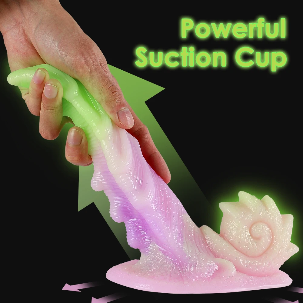 Licklip Night Glowing Dildos Erotic Monster Cock Realistic Soft Penis Strange Species Alien Creature Penis Sex Toys Dildos Dildos cb5feb1b7314637725a2e7: Brown