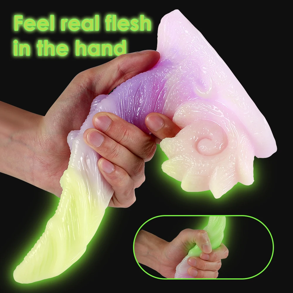 Licklip Night Glowing Dildos Erotic Monster Cock Realistic Soft Penis Strange Species Alien Creature Penis Sex Toys Dildos Dildos cb5feb1b7314637725a2e7: Brown