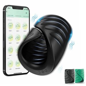 Male Masturbator Penis Training Glans Trainer Stimulator Vibrator with APP Control Delay Cock Ring Glans Trainer for Men Vibrators cb5feb1b7314637725a2e7: Black|Green