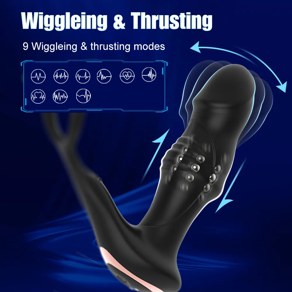 Male Thrusting Prostate Massager Rotating Anal Vibrator Butt Plug Testicle Stimulator Delay Ejaculation Ring Sex Toys For Men Best Sellers 1ef722433d607dd9d2b8b7: China