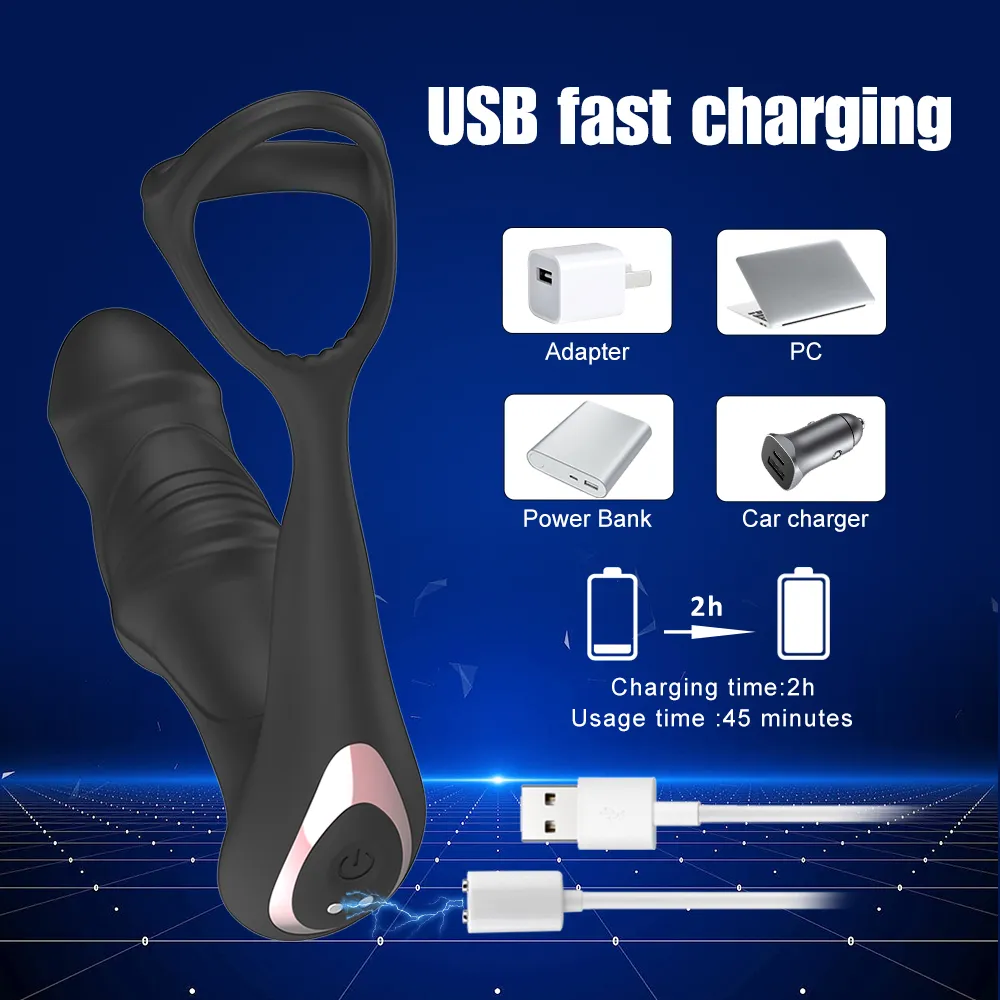 Male Thrusting Prostate Massager Rotating Anal Vibrator Butt Plug Testicle Stimulator Delay Ejaculation Ring Sex Toys For Men Best Sellers 1ef722433d607dd9d2b8b7: China