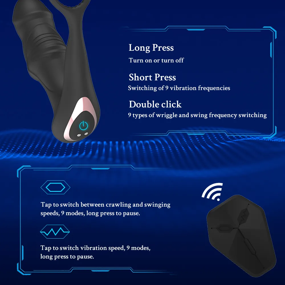 Male Thrusting Prostate Massager Rotating Anal Vibrator Butt Plug Testicle Stimulator Delay Ejaculation Ring Sex Toys For Men Best Sellers 1ef722433d607dd9d2b8b7: China