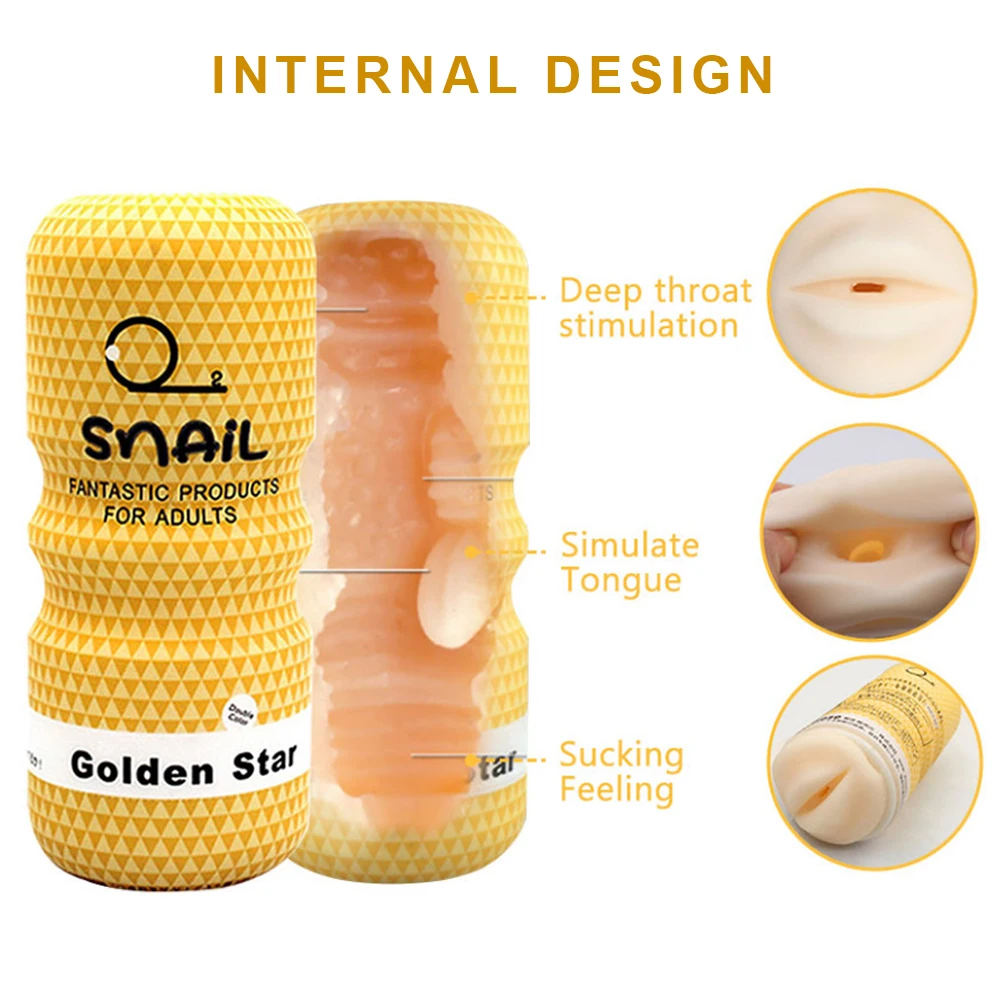 Manual Male Masturbator Penis Enlargement Exerciser Realistic Blowjob Anal Sex Sexy Toy Aldult Pusssy for Men Stimulate Massager Sex Toys For Men cb5feb1b7314637725a2e7: Black with Box|white-with box|yellow-with box