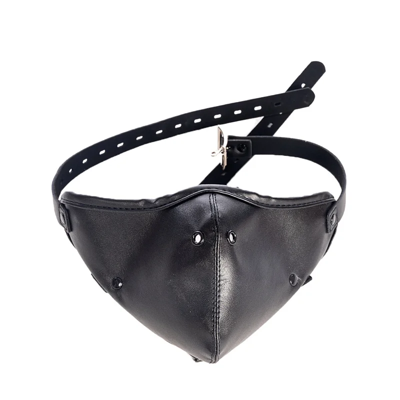 New Leather Hood Mask Mouth Plug Ball Gag Bondage Slave Restraints Fetish Sex Toys For Gay Couples Flirting Adult Games Sex Games cb5feb1b7314637725a2e7: Black