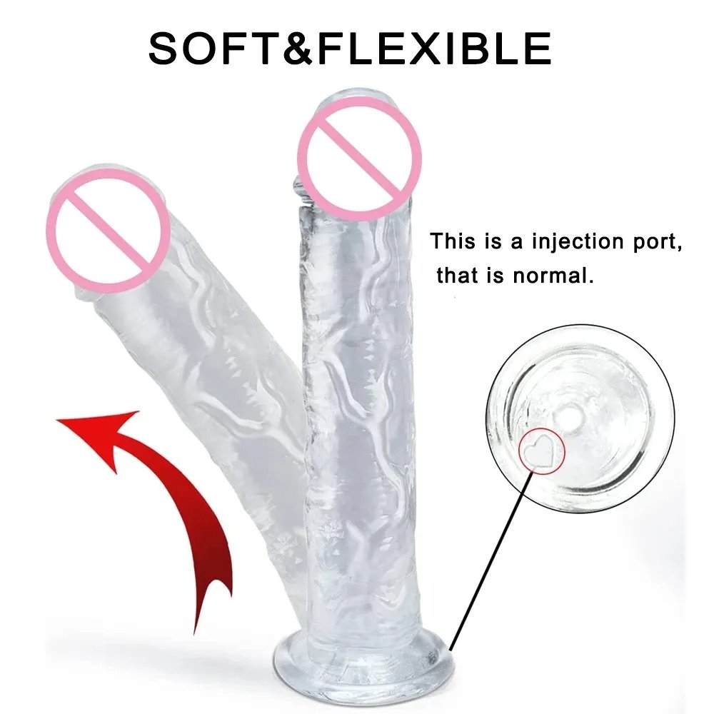 New Realistic Dildos Erotic Jelly Dildo With Super Strong Suction Cup Sex Toys for Woman Men Artificial Penis G-spot Simulation Sex Toys For Women cb5feb1b7314637725a2e7: 14cm|15.5cm|17cm|19cm|21cm|23cm|9cm