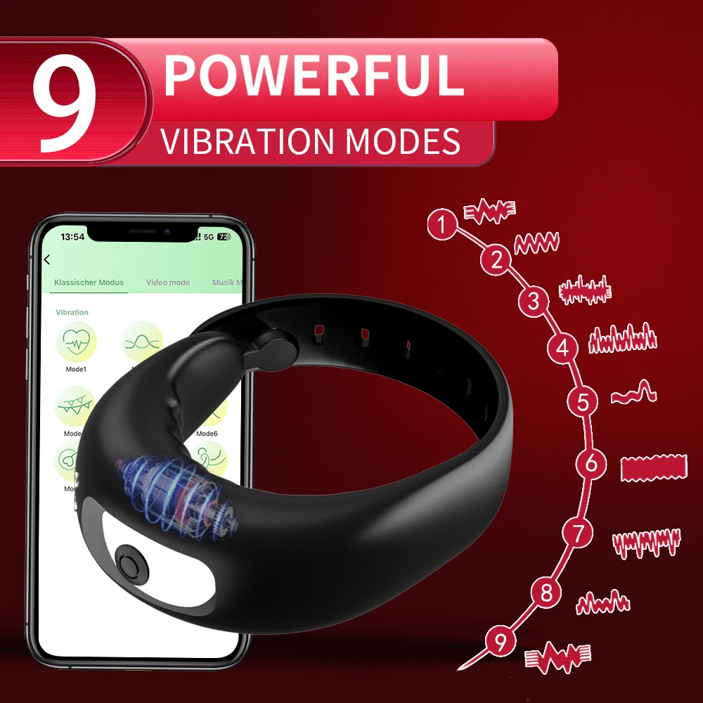 Newest Adjustable Vibrating Cock Ring for Men Masturbator Penis Ring Vibrator Male Delayed ejaculation Sex Toys for Man Cockring Vibrators cb5feb1b7314637725a2e7: APP Vibrators
