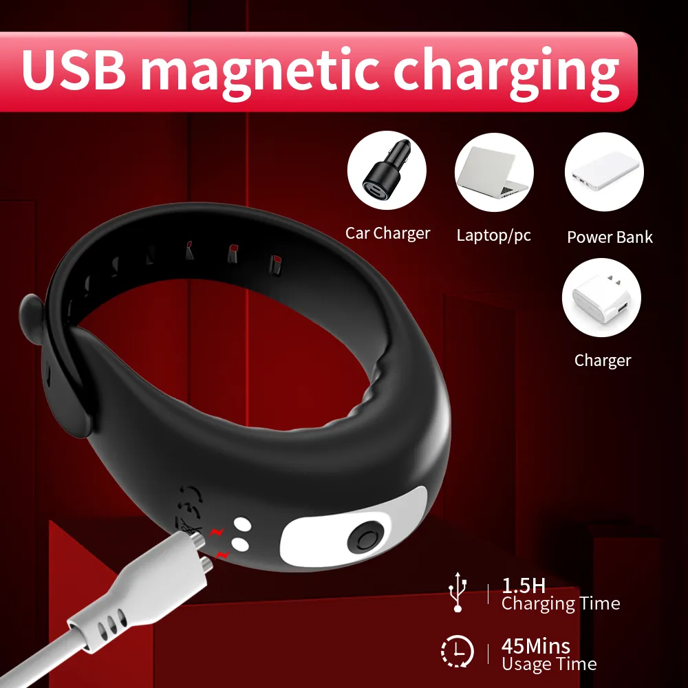 Newest Adjustable Vibrating Cock Ring for Men Masturbator Penis Ring Vibrator Male Delayed ejaculation Sex Toys for Man Cockring Vibrators cb5feb1b7314637725a2e7: APP Vibrators