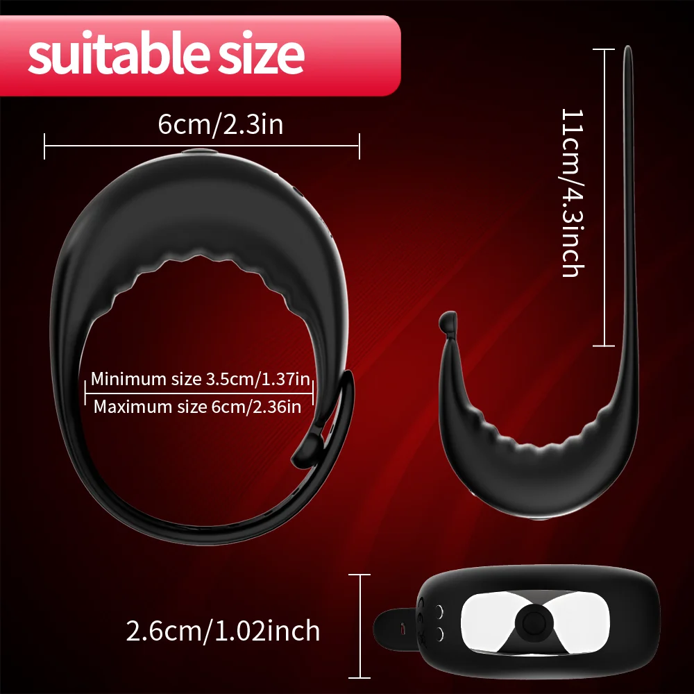 Newest Adjustable Vibrating Cock Ring for Men Masturbator Penis Ring Vibrator Male Delayed ejaculation Sex Toys for Man Cockring Vibrators cb5feb1b7314637725a2e7: APP Vibrators