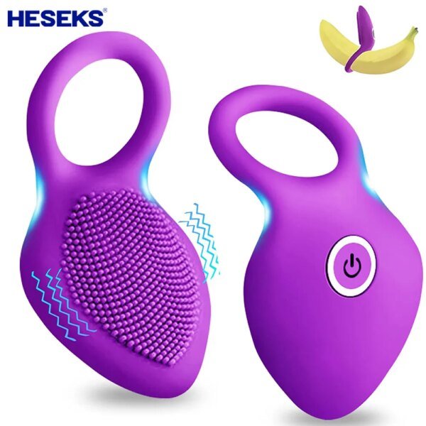 Penis Ring Vibrating Clitoris Stimulator G Spot Sex Toys For Couple Vibro Delay Lick Vagina Orgasm Lock Fine Sleeve Vibrator Sex Toys For Couple cb5feb1b7314637725a2e7: Black|Purple