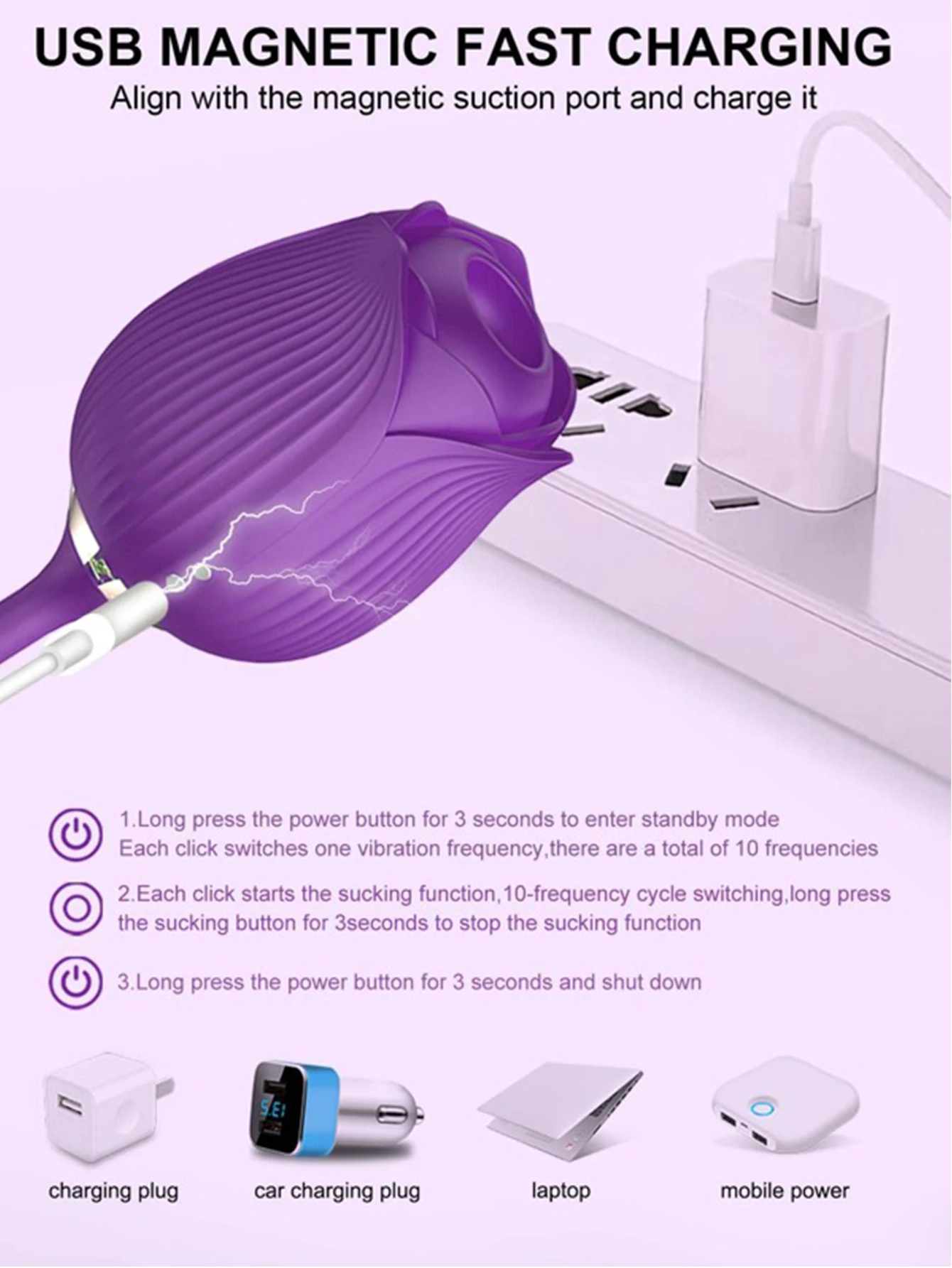 Rose Sucking Vibrator Female Nipple Clit Stimulator Vibrating Egg Dildo Vibrators Clitoris Sucker Masturbation Sex Toy for Women Trending Now cb5feb1b7314637725a2e7: Purple|Red 1-Box