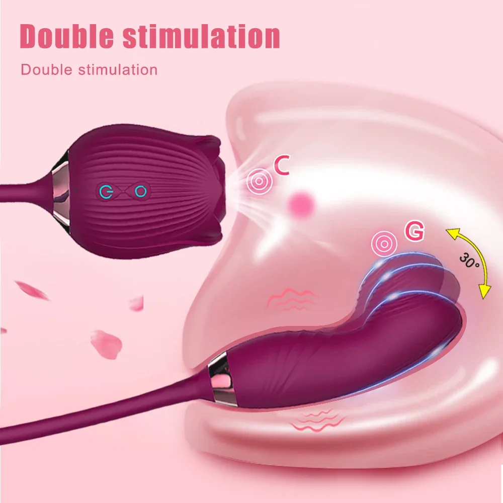 Rose Sucking Vibrator for Women Vagina Patting Clit Stimulator G Spot Dildo Vibrating Female Masturbator Massage Adult Sex Toy Vibrators cb5feb1b7314637725a2e7: Green|Pink|Purple|Red
