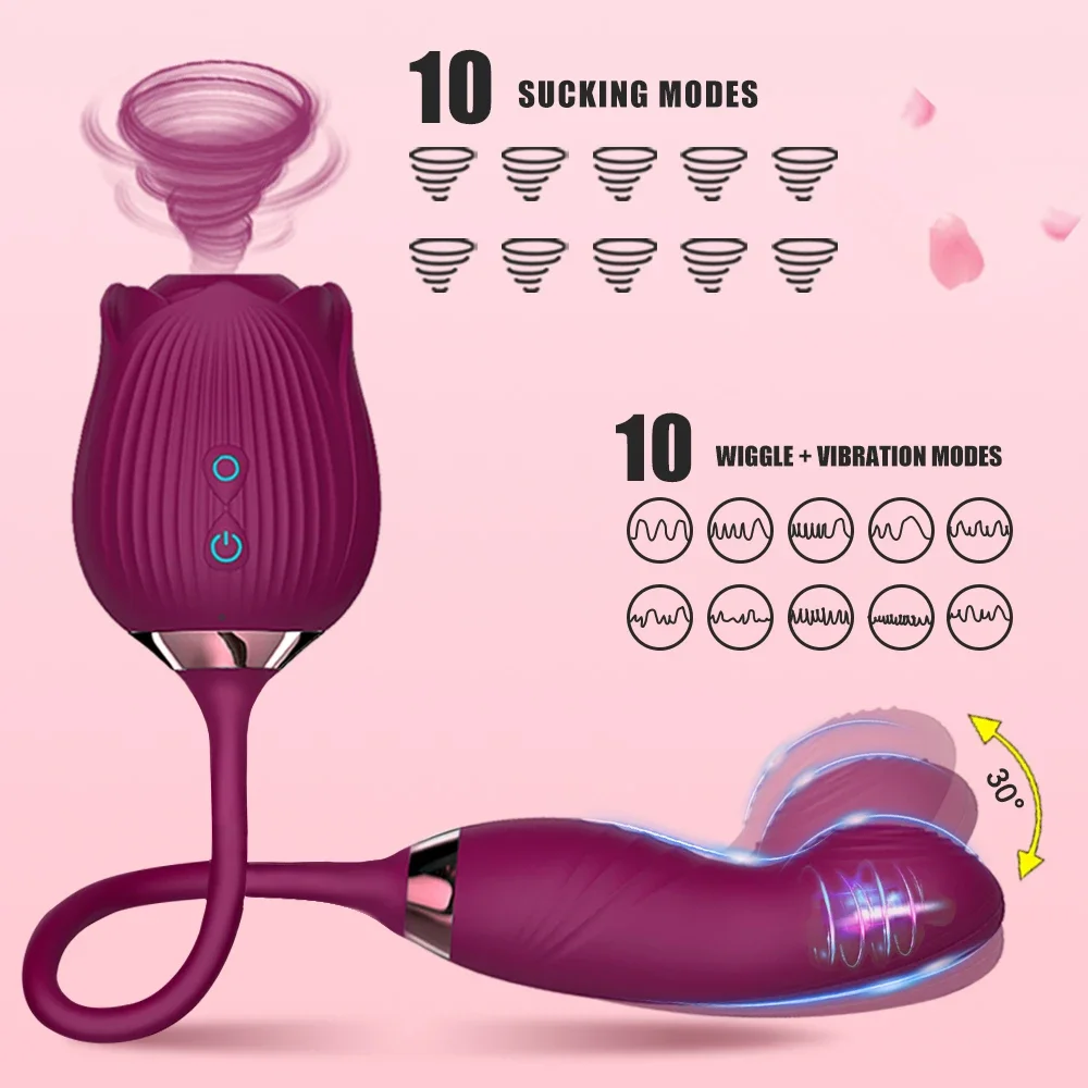 Rose Sucking Vibrator for Women Vagina Patting Clit Stimulator G Spot Dildo Vibrating Female Masturbator Massage Adult Sex Toy Vibrators cb5feb1b7314637725a2e7: Green|Pink|Purple|Red