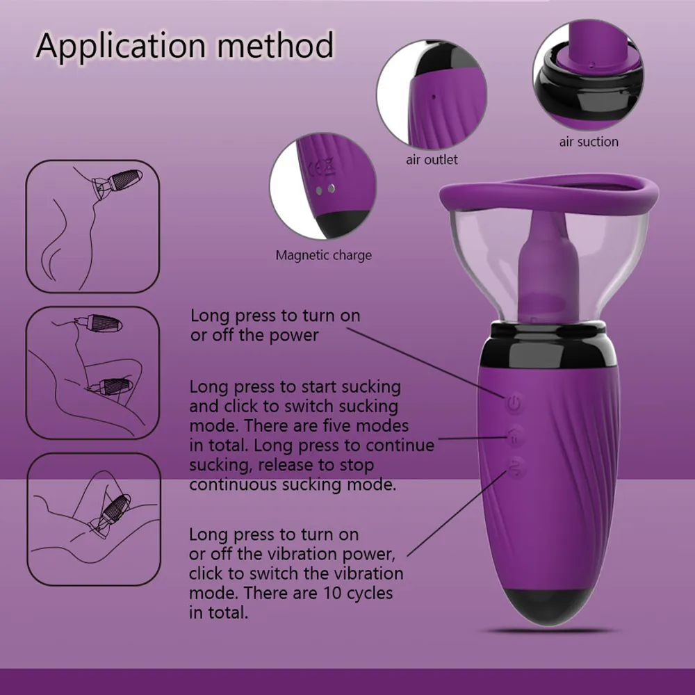 Sucker Breast Enlargement Massager 10 frequency Vibration Nipple Stimulator Sucking Tongue Licking Sex Toys for Women Adult 18 Vibrators Sucker Breast Enlargement Massager 10 frequency Vibration Nipple Stimulator Sucking Tongue Licking Sex Toys for Women Adult 18 Vibrators cb5feb1b7314637725a2e7: Purple