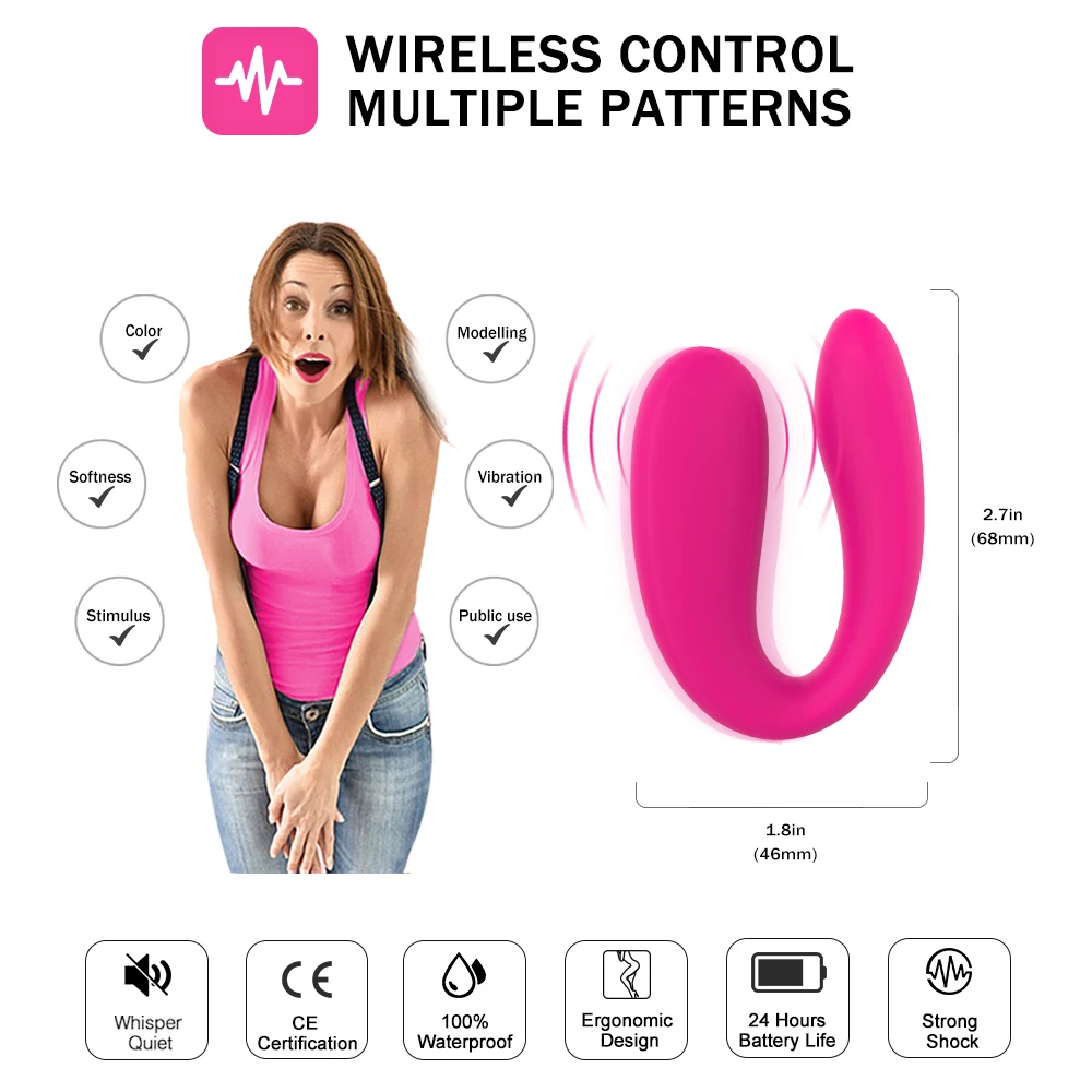 Wireless Remote Control Vibrator Female Dual Motor U Shape Clitoris Stimulator Dildo Wearable Sex Toys for Women Couple Adult 18 Vagina Balls cb5feb1b7314637725a2e7: Purple|roseo
